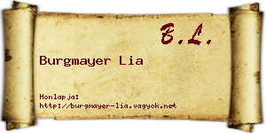 Burgmayer Lia névjegykártya